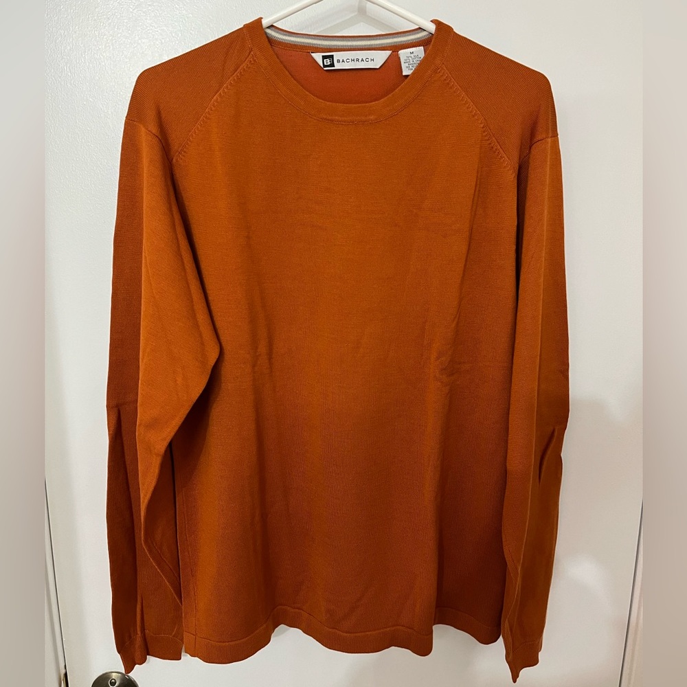 Bachrach Men’s Lightweight Sweater Size M Orange